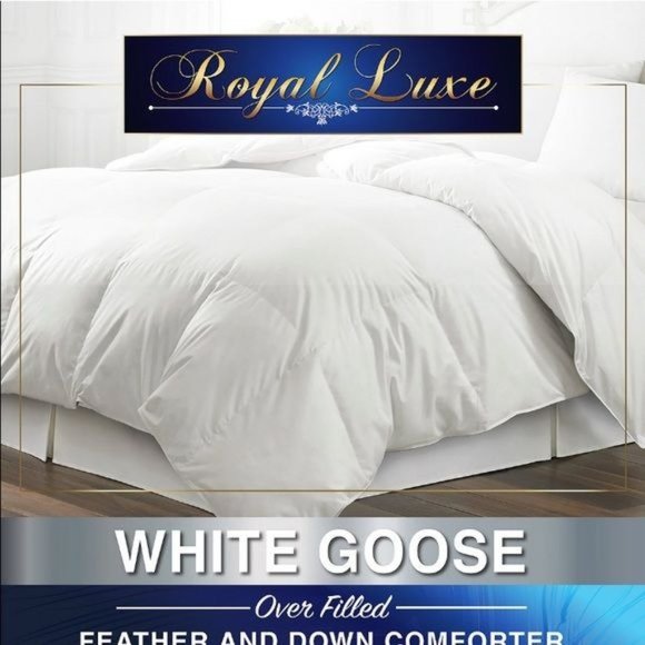 White Goose Feather & Down 240-Thread Count Full/Queen Comforter - Picture 5 of 7